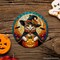 Enchanted Cat Witch Stained Glass Style Ceramic Ornament, Halloween Themed Christmas Gift and Decor